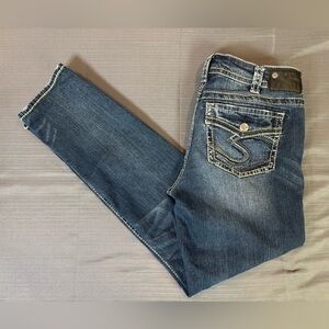 Silver Jeans Suki Mid Bootcut Jeans W33 L31 Dark Wash Stretch Denim